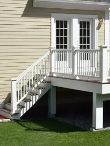 Islandia White deck and Residential Railing from Cipco Fence.