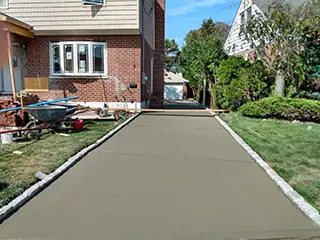 Residential masonry driveway